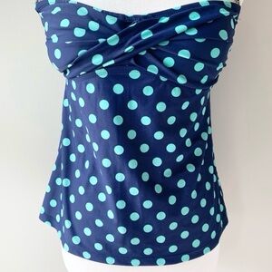 Mossimo Supply Co. Blue Polka Dot Swim Top